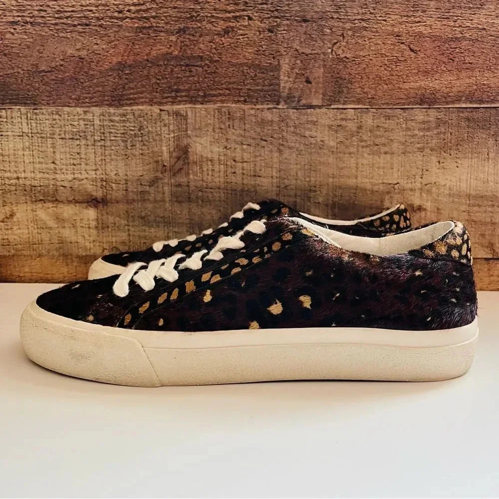 Madewell Sidewalk Low-Top Sneakers in Painted Leopard Colorblock Calf Hair - Picture 3 of 10
